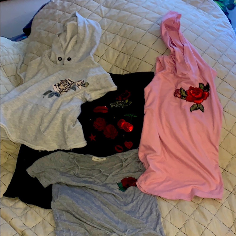 ROSE GIRL LOT—three TOPS/ one SKIRT GIRLS